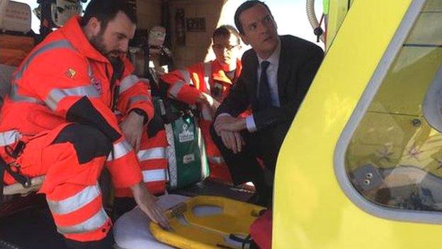 George Osborne in air ambulance