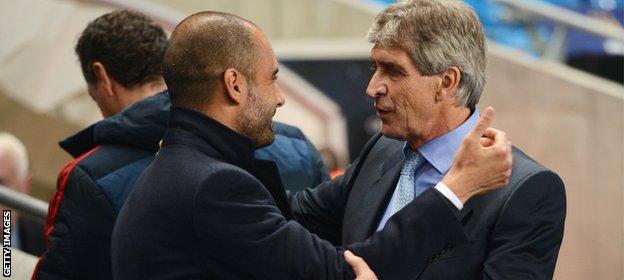 Pep Guardiola (left) and Manuel Pellegrini