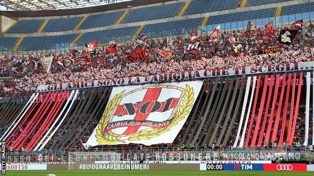 AC Milan fans at the San Siro