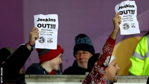 Swansea protest over the way Swansea City is being run