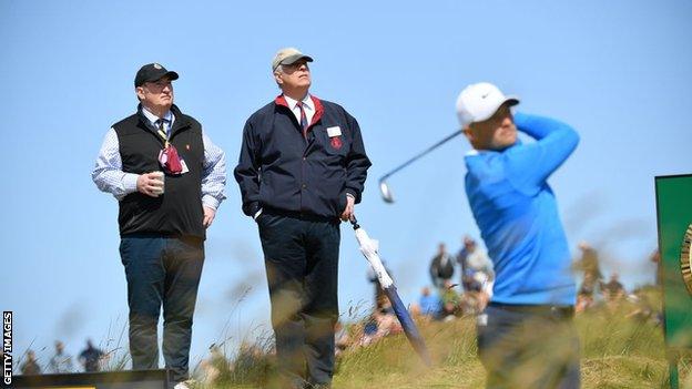 Prince Andrew watching the 2019 Open Championship at Royal Portrush