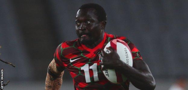 Collins Injera in action for Kenya Sevens