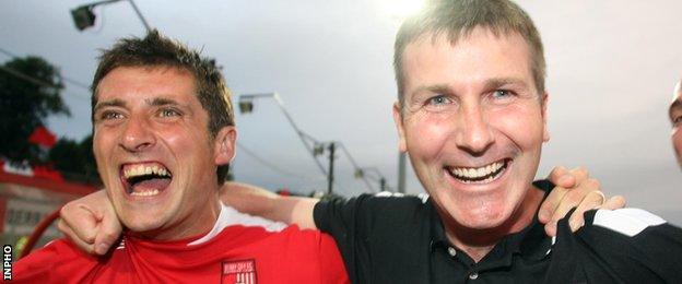 Declan Devine and Stephen Kenny at Derry City