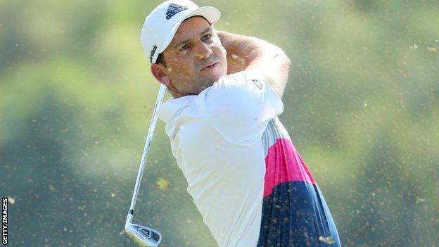 Sergio Garcia in round two action