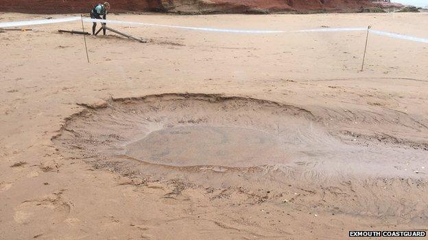 Hole on beach