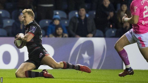 Jaco Van der Walt scores Edinburgh's second try