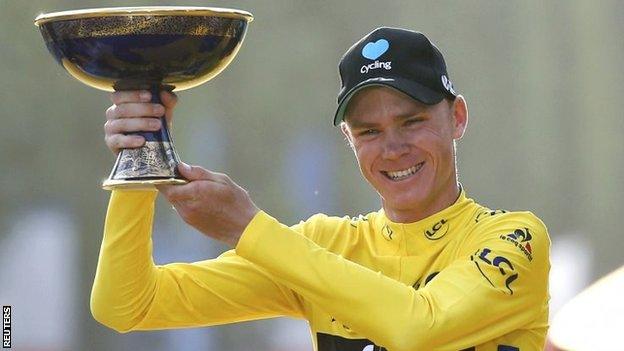 Chris Froome celebrates his 2016 Tour de France win