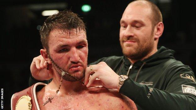 Hughie Fury (left) and cousin Tyson are both hopeful of capturing belts in the heavyweight division