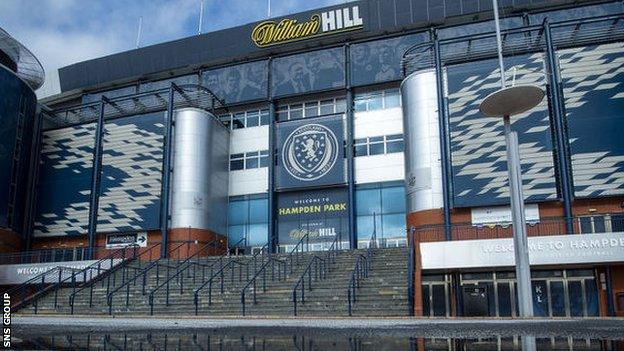 Thursday's video conference meetings were hosted from Hampden Park