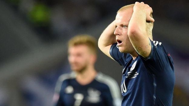 Scotland's Steven Naismith looks shocked in Georgia