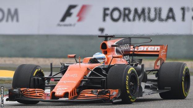 Fernando Alonso driving for McLaren