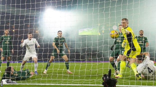 Paul Hanlon's header squeezed over the line but Hibs held the lead for just one minute