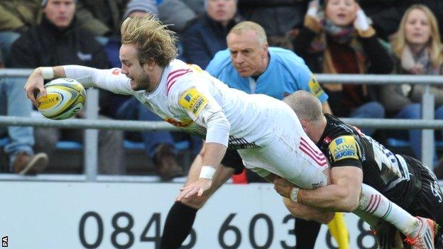 Charlie Walker scored the third of Quins' three first-half tries