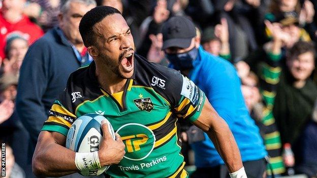 Courtnall Skosan, whose two tries came in the second half, is Northampton's top try scorer this season with seven