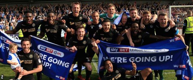 Wigan celebrate promotion