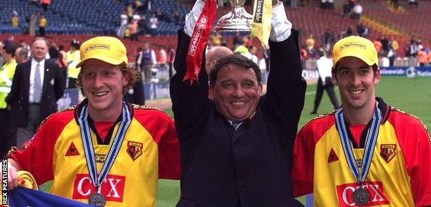 Taylor returned for a second spell as Watford manager in 1996, leading them to the Division Two title and victory in the Division One play-offs (now the Championship)