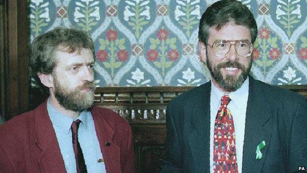 Jeremy Corbyn with Sinn Fein leader Gerry Adams