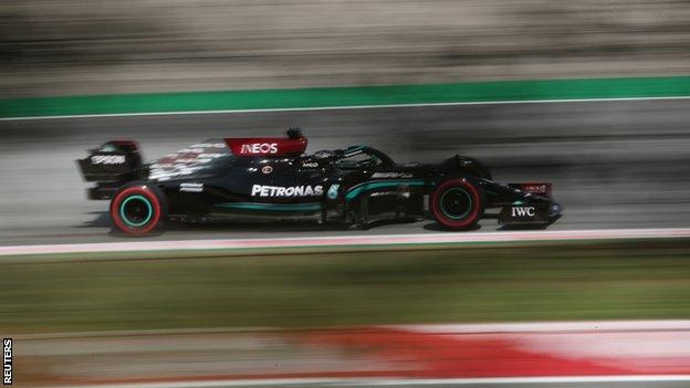 Lewis Hamilton out on track