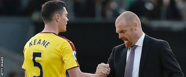 Michael Keane and Sean Dyche