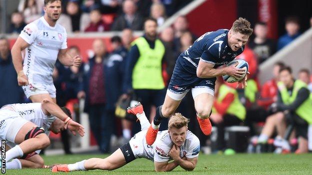 Chris Ashton in action for Sale Sharks