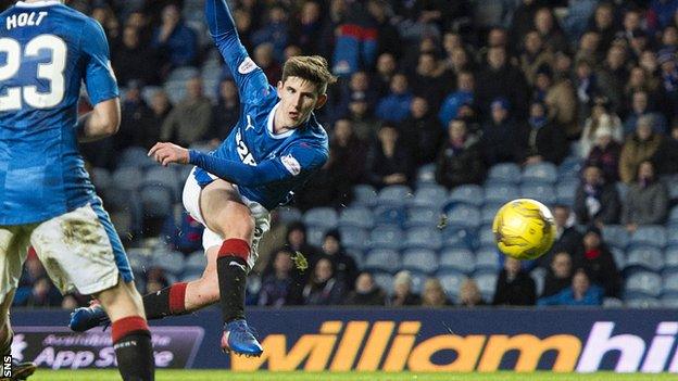 Emerson Hyndman scores a goal for Rangers