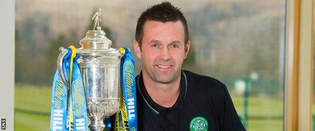 Celtic manager Ronny Deila with the Scottish Cup