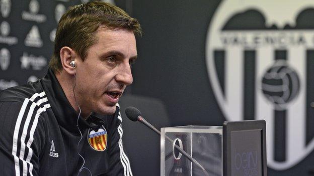 Valencia manager Gary Neville