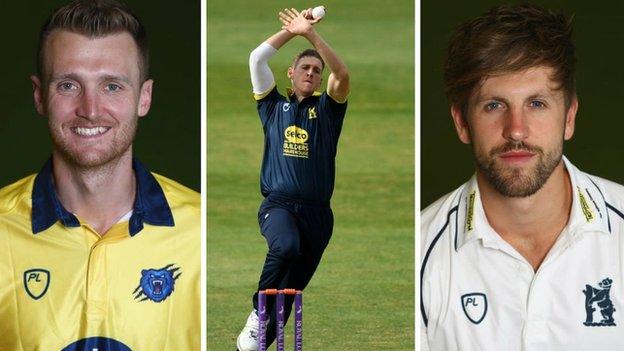 Warwickshire trio (from left): Oliver Hannon-Dalby, Grant Thornton and Matthew Lamb