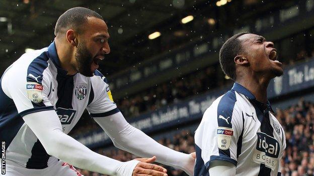 Rekeem Harper (right) scored his first senior goal for West Bromwich Albion in their win against Rotherham United