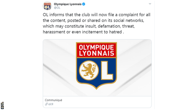 Statement from Lyon on Twitter