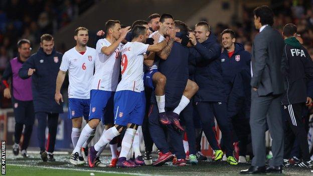 Serbia celebrate