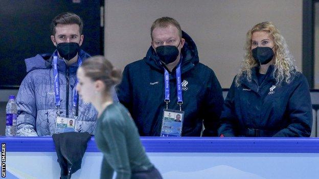 Daniil Gleikhengauz, Sergei Dudakov and Eteri Tutberidze