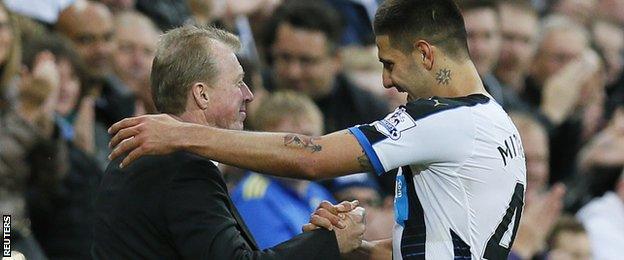 Newcastle boss Steve McClaren and striker Aleksandar Mitrovic