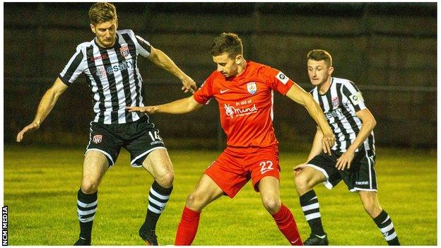 Flint in action against Connah's Quay Nomads