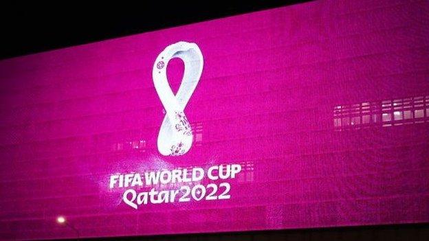 The logo for 2022 World Cup in Qatar