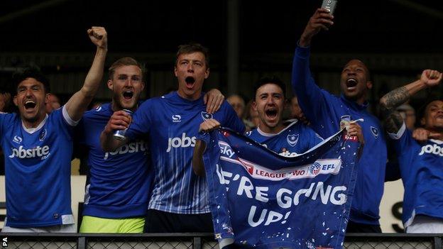 Portsmouth celebrate promotion from League Two