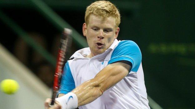 Kyle Edmund hits a backhand