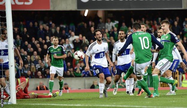 Kyle Lafferty scored twice after coming on as a substitute for Northern Ireland