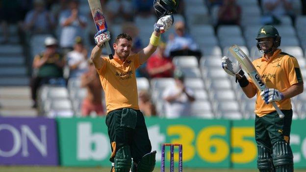 Nottinghamshire opening partners Riki Wessels (left) and Michael Lumb