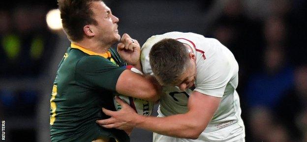 Owen Farrell's hit on Andre Esterhuizen