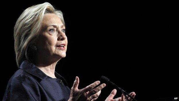 US presidential contender Hillary Clinton