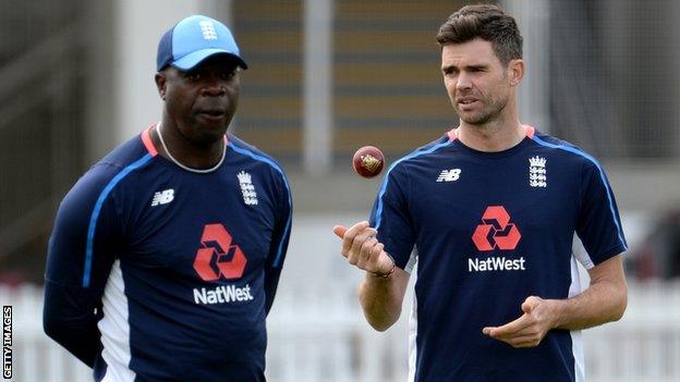 Ottis Gibson and England seamer James Anderson