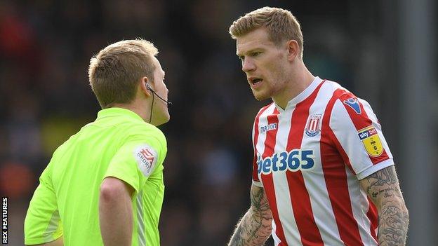 James McClean (right) in action for Stoke City