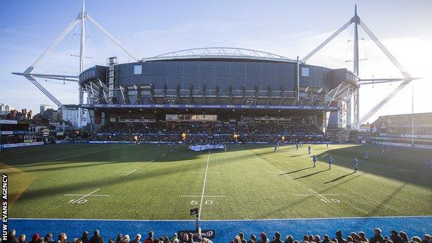 Cardiff Arms Park on a sunny day