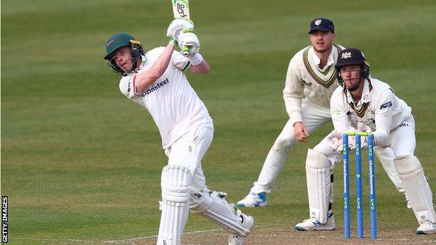 Leicestershire opener Sam Evans in action against Gloucestershire