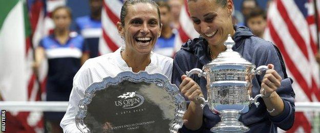 Roberta Vinci (left) and Flavia Pennetta