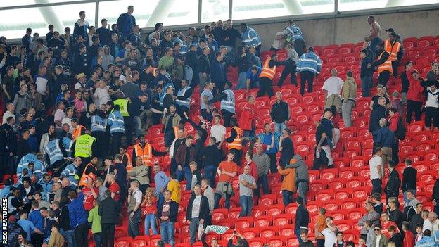 Crowd trouble at Wembley