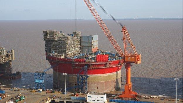 FPSO being built at Cosco Offshore Yard in Qidong