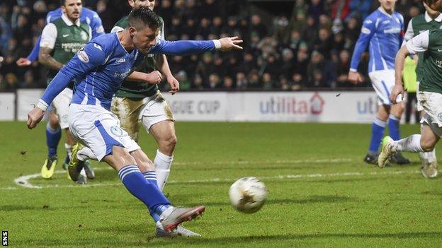 Michael O'Halloran playing for St Johnstone