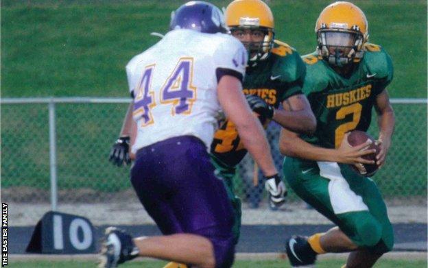 Zac Easter playing American Football